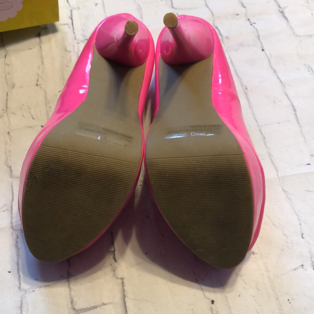 Neon Pink heels platform size 7 GUC 6” stiletto heel Charlotte Russe - Picture 5 of 8